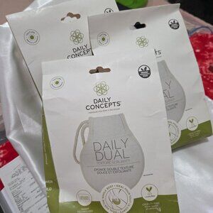 3 pcs BODY SCRUBBER -DAILLY CONCEPTS- Exfoliating Dual Texture Body Scrubber